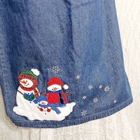 Westbound Vtg. Christmas Denim Skirt Size 8 - Picture 5 of 9